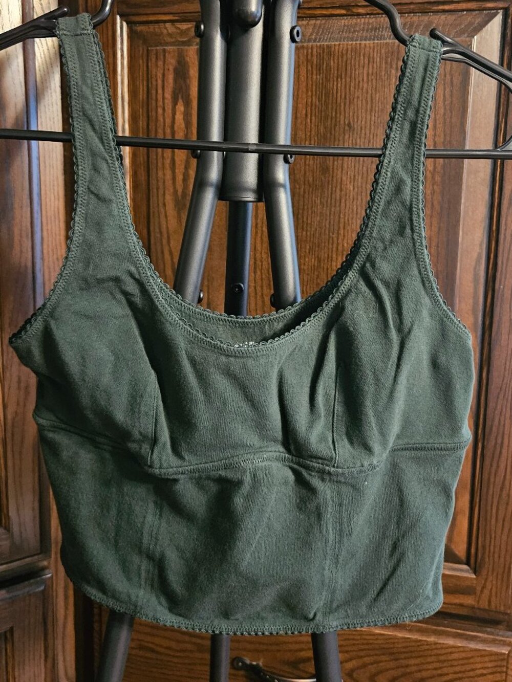 Aerie Superchill Green Cropped Brami Tank Top Size Small